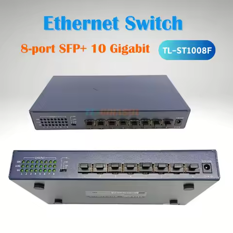 TP-LINK TL-ST1008F 8-port SFP+ 10 Gigabit all-optical port switch unmanaged plug and play 8-port 10 