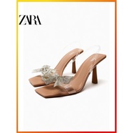 FB3 ZARA Summer New Women's Shoes Natural Bow High Heel Sandals 2315110 111
