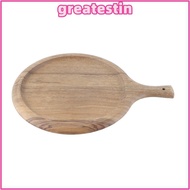 GREATMY Pizza Tray, Round 15.7x11.8x0.8in Cutting Board, Baking Tool Durable Wooden Elegant Serving 