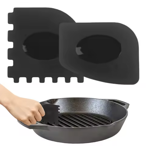 2pcs Grill Pan Scrapers Cast Iron Skillets Frying Pan Cleaners Cookware Grill Pan Cleaner Scraper Oi