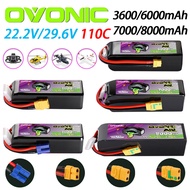 Ovonic 6S/8S Air 110C LiPo Battery 3600/6000/7000/8000mAh XT90/EC5/XT60 for 1/8‑1/5 RC Cars EDF Jets
