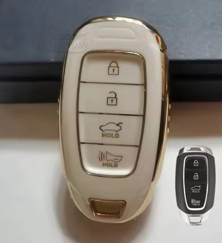 Car TPU Key Case Wallet Bag For Hyundai Creta I20 Tucson Solaris Sonata Hybrid NEXO NX4 Santafe DN8 