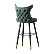 找得 - 輕奢加寬酒吧椅商用高腳椅吧凳吧檯椅高椅收銀椅坐高75CM四張千歲綠科技布 310009 黑配金脚框 包安装