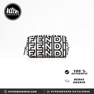 Tas FENDI ROMA ALL OVER BLACK WHITE POUCH 100% ORIGINAL