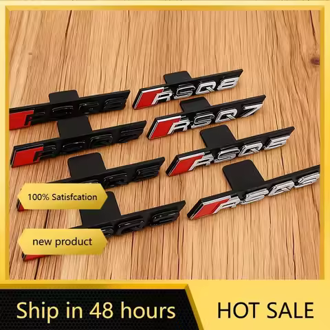 Auto Front Grille Badge RS Series Decorative Sticker Car Accessories for Audi RSQ3 RSQ5 RSQ7 RSQ8 RS