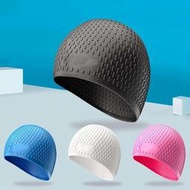台灣現貨男士女士矽橡膠游泳帽 / 3D 人體工程學設計成人耳袋, 適合成人 / 防水泳帽游泳