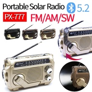 PX-777 Solar Powered Hand Cranked Radio Multifunctional Radio Amplitude Modulation Radio FM/AM/SW Ra
