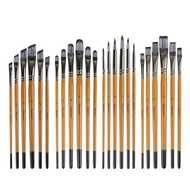 6pcs Acrylic Wooden Nylon Brush Pen Hair Paint Brushes Set Oil Handle Paint Brush Set Watercolor Drawing Art Supplies Artist Brushes Tools