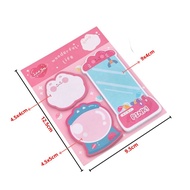 Sticky Notes Lucu 3 IN 1 Tempelan Kertas Catatan 60 Lembar Notes Kertas Tempel Karakter Bear Cat Rab