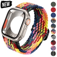 Nylon Strap+case for IWatch 45mm 44mm Elastic Loop Band Appearance Upgrade Ultra 49mm Iwatch 8 7 6 SE 5 4 Cover Protective
