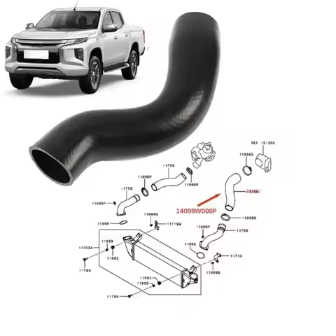 1 Piece 14099W000P Inter Cooler Outlet Air Hose for Pajero Sport L200 2017-2020 Triton KL1T 2.4D 4N1