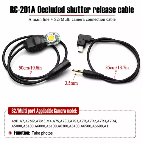 Bite/bite Camera Shutter Release Cable Aerial Photography Wing-Mounted Action Camera Cable for sony 