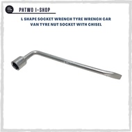 L SHAPE SOCKET WRENCH TYRE WRENCH CAR VAN TYRE NUT SOCKET WITH CHISEL - 21MM