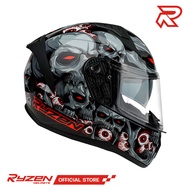 RYZEN ZX-900 BONEZ Full Face Dual Visor Helmet