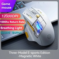 Inphic A9 pro Three-mode Game Mouse Colorful Light Guide Pillar Power Indicator DPI Adjustable Macro