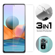 3-in-1 Tempered Glass For Xiaomi Mi 11 Lite 10T 9T Redmi K20 K30 9T 9A 8A 7A Note 9 10 9s 8 7 Poco F2 X3 GT F3 M3 Pro Max Front and Back and Camera Lens Tempered Glass Screen Protector Hydrogel Film