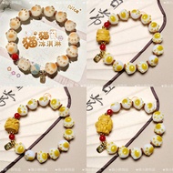 Shihua✨Lucky Cat Cute Beaded Bracelet Cat Claw Design Lucky Cat Bracelet Tibetan Bracelet Peace Brac