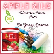 1L 🍏 Warna Sederhana 🍏 Apple Paint Silk Washable Interior Wall Finish Easy Wash 🍏/ Easy Clean / Cat 