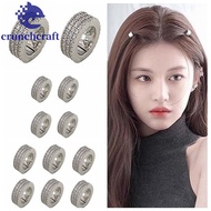 CRUNCHCRAFT​ 2/4/6pcs/set Silver Round Hairclasp, Hollow Out Metal Clips Hair Braid Tubes, Hair Acce