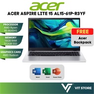 ACER ASPIRE LITE 15 AL15-61P-R3YF Perak R5-8640HS AMD Radeon 16GB DDR5 512GB SSD 15.6" FHD W11 2Y OP