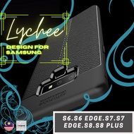 Samsung Galaxy S6/S6 Edge/S7/S7 Edge/S8/S8 Plus Leather Grained Polycarbonate Phone Casing