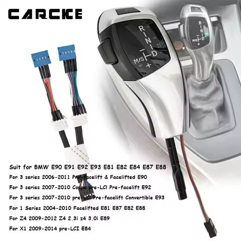 E90 Gear Shift Knob Car LED Lever Handle For BMW E87 E88 E90 E91 E92 E93 /E63 Automatic Transmission