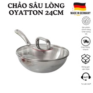 OYATTON pan 24cm, OYATTON stir-fry pan, 24cm pan, 24cm deep pan, stainless steel stir-fry pan, 3-lay