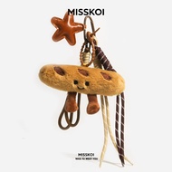 MISSKOI Funny Food Keychain Plush Croissant Baguette Creative Pendant
