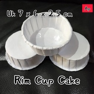Laminated RIM CUP CAKE Glossy White/ size 7 x 6 x 2.5 cm ~ FOOD GRADE.