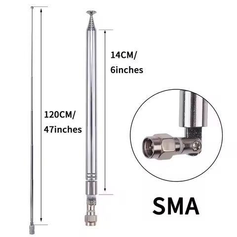 Telescopic Aerial Antenna 10 Sections Extendable Antenna Receiver 6DB Universal Aerial For Most F/BN