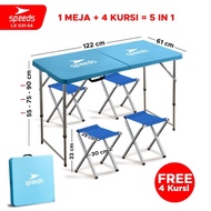 SPEEDS Meja Lipat Kursi Set Folding Set Meja Kursi Koper 031-17 - 031-54 BIRU