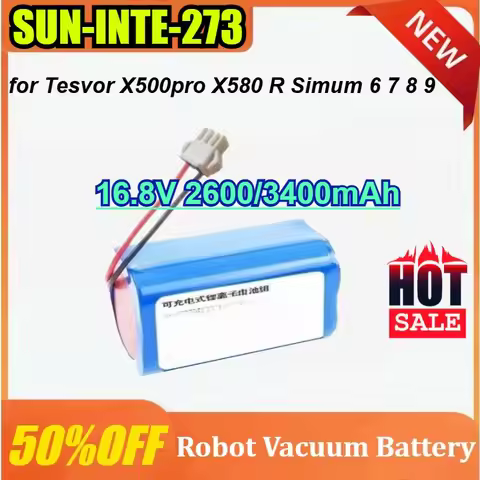 SUN-INTE-273 16.8V 2600/3400mAh for Tesvor X500pro X580 R Simum 6 7 8 9 Rechargeable Lithium-ion Rob