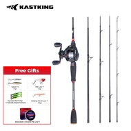 KastKing Portable Fishing Reel Rod Combo Brutus Lure Fishing Rod and Brutus Baitcasting Reel Set Fis