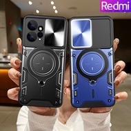 Redmi Note 13 Pro Plus Note 12S Note 12 Pro Plus Note 11 Pro Redmi 13C 12C Slide Lens Protection Ring Stand Case Casing