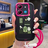 Case For Infinix Smart 7 Tecno POP 7 4G 7 Pro 4G Phone Thank You Silicone Shockproof Strap