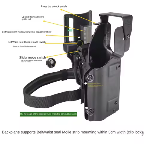 Universal Light Model Undermount Flashlight Holster 6354do Compatible with VP9T P99 P320 P1 Glock TL