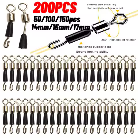 50-200Pcs Carp Fishing Quick Change Feeder Swivels Method Feeder Fishing Accessories Swivel Snaps Ca