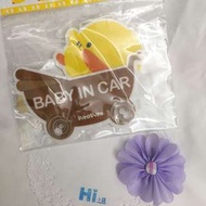 ❤️Hi小舖❤️黃色小鴨baby in car 吸盤式告示牌