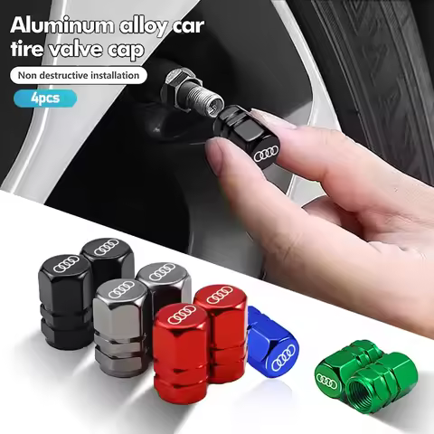 4Pcs Car Wheel Tire Valve Caps Auto Decoration For Audi A1 A2 A3 A4 A5 A6 A7 A8 Q1 Q2 Q3 Q4 Q5 Q6 Q7