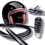 (Bogo Helmet Chrome List) Universal Chrome Helmet Side List Rubber MS88 SGV Shoei MHR Retro Classic 