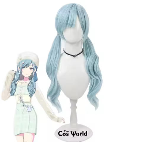 PJSK Mellow Streamer Hinomori Shizuk 60cm Long Anime Cosplay Wigs Synthetic Hair+Wig Cap