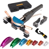 Precision Z ZN999 Pipe Bender Kit, 1/4"-7/8" O.D., with 7 Size Dies & Pipe Cutter, 90° Reverse Bendi