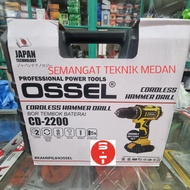 CD-2200 CORDLESS IMPACT DRILL BOR BATERAI TEMBOK BETON 21V SET OSSEL