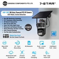 7-STAR* 4G PTZ AI AOV 9W Solar Powered PTZ IP Camera with Built in Battery | c/w Data Free Global Si