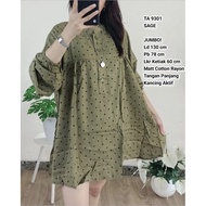 9301 Jumbo Cotton Rayon Polka Dot Blouse