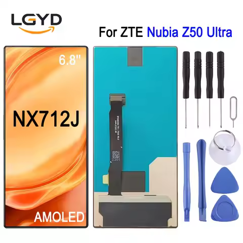 NX712J 6.8'' AMOLED LCD Screen For ZTE Nubia Z50 Ultra 5G, NX712J Phone LCD Display Touch Screen Rep