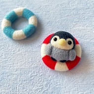 羊毛氈DIY-企鵝材料包(企鵝一隻+泳圈一個)