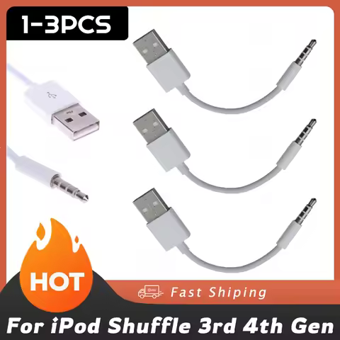 Charger Data USB 3.5mm Sync Audio Cable for iPod Shuffle 3rd 4th Gen