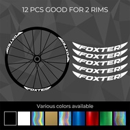 FOXTER (12 pcs) Wheel Rim Sticker Decal Vinyl for Mountain Bike and Road Bike