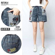 J33 Minnie Pattern Jeans Shorts XL-2XL
